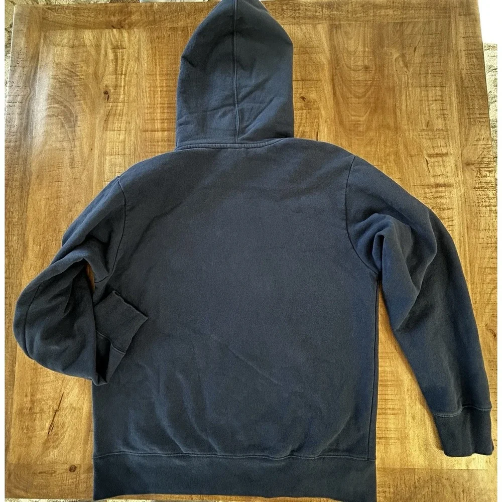 North Face Hoodie Mens Large Blue Fleece Pullover Hooded Sweatshirt